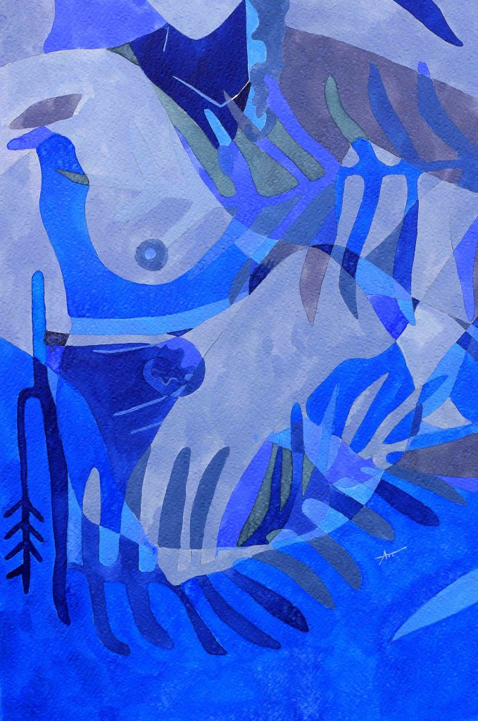 Abstrait nu 10- blue