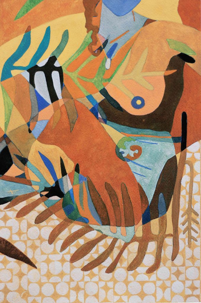 Abstrait Nu N°10-ocre