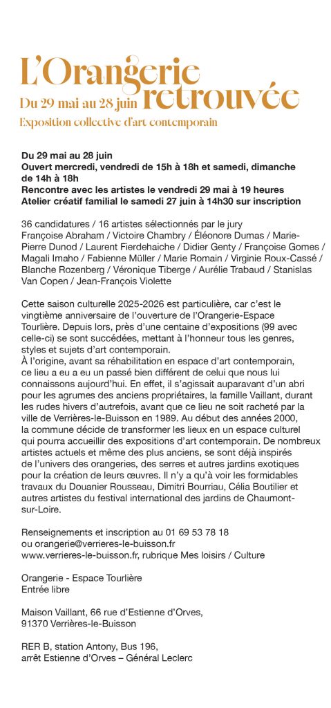 Expo orangerie retrouvée_Flyer